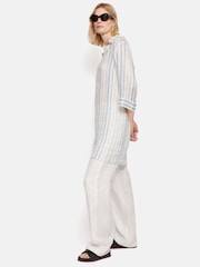 Jigsaw Blue Linen Stripe Tunic Dress - Image 6 of 8