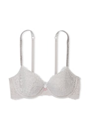 Victoria's Secret Silver Pearl Grey Lightly Lined Demi Twinkle Strap Bra - Image 3 of 3
