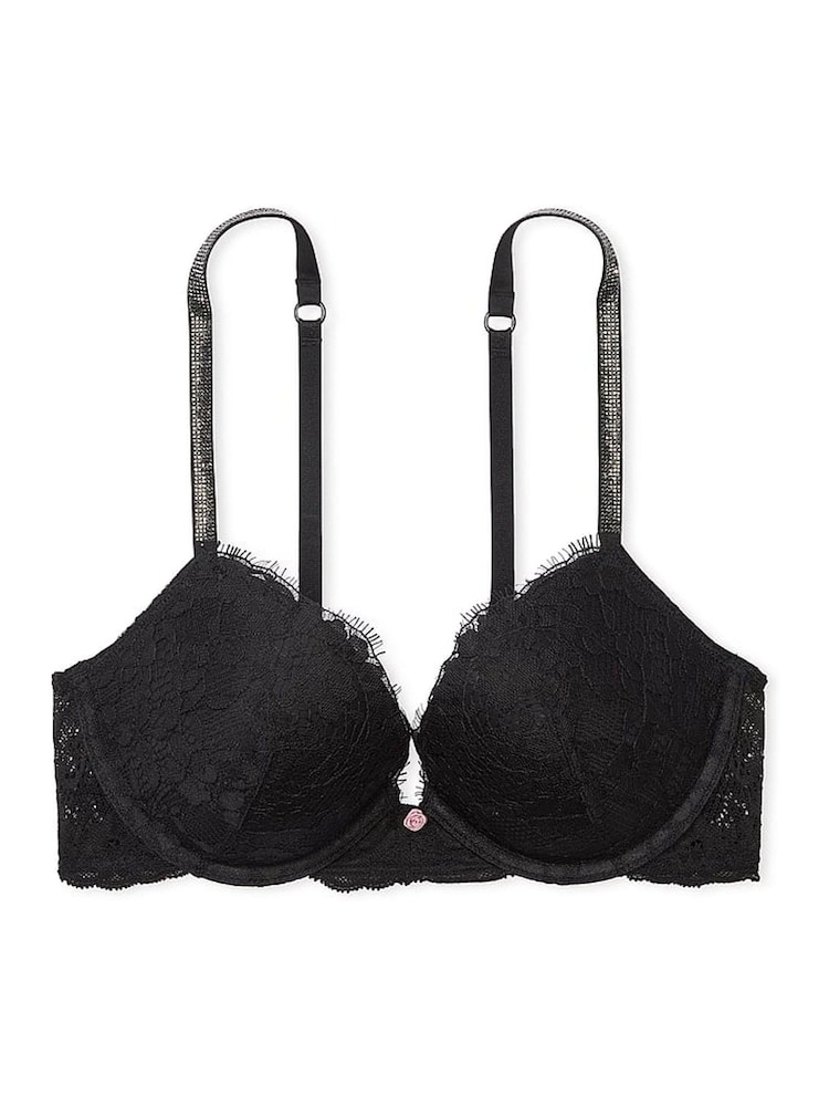 Victoria's Secret Black Push Up Twinkle Strap Bra - Image 3 of 3