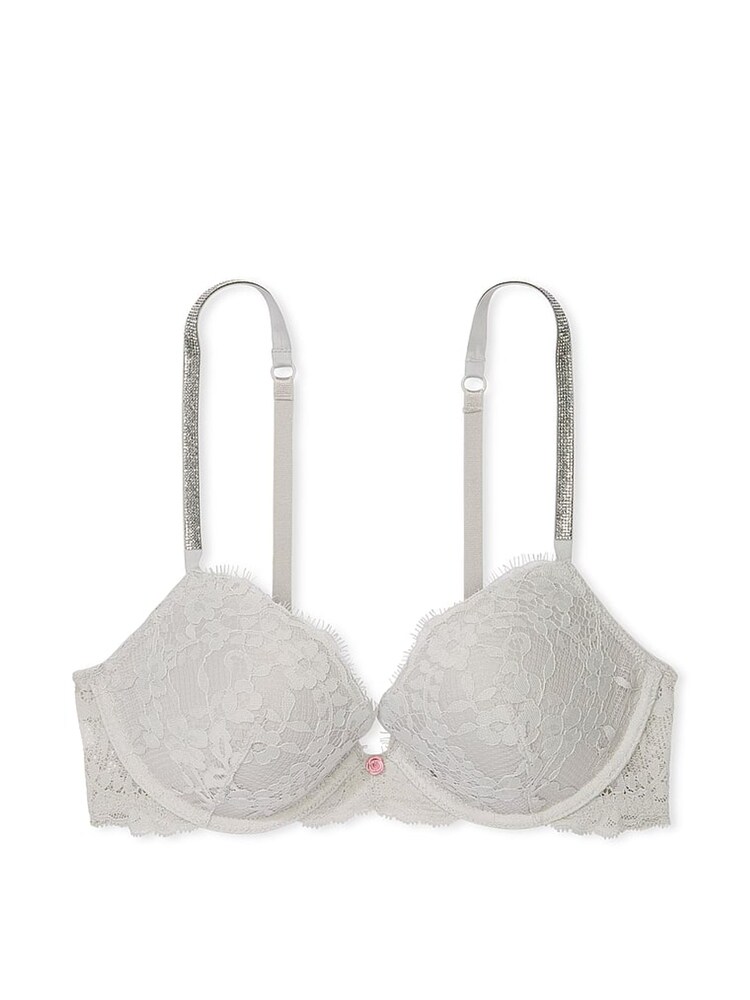 Victoria's Secret Silver Pearl Grey Push Up Twinkle Strap Bra - Image 3 of 3