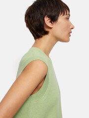 Jigsaw Green Cotton Blend Crew Tank Top - Image 4 of 7