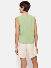 Jigsaw Green Cotton Blend Crew Tank Top - Image 5 of 7