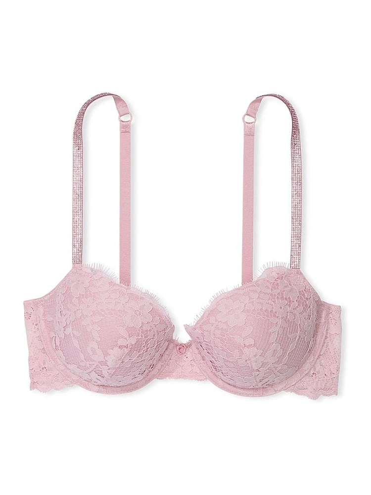 Victoria's Secret Chalk Rose Pink Lightly Lined Demi Twinkle Strap Bra - Image 1 of 4