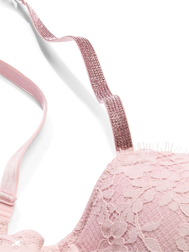 Victoria's Secret Chalk Rose Pink Lightly Lined Demi Twinkle Strap Bra - Image 2 of 4