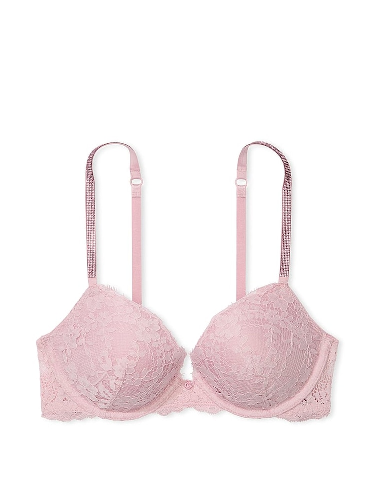 Victoria's Secret Chalk Rose Pink Push Up Twinkle Strap Bra - Image 3 of 3