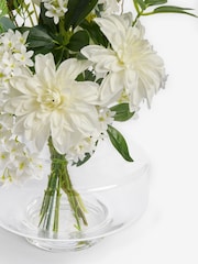 White Artifical Floral Arrangement in Glass Vase - Image 4 of 4
