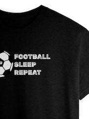Personalised Football Sleep Repeat T-Shirt by Stitch Style - Image 3 of 5