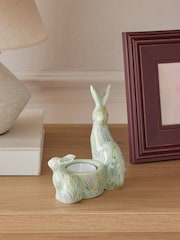 Multi Pastel Floral Bunny Tea Light Candle Holder - Image 1 of 6