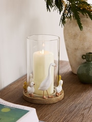 White/Yellow Duck Family Candle Holder Hurricane - Image 1 of 5