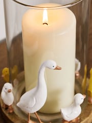 White/Yellow Duck Family Candle Holder Hurricane - Image 3 of 5