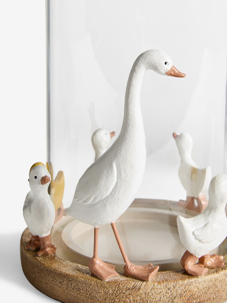 White/Yellow Duck Family Candle Holder Hurricane - Image 5 of 5