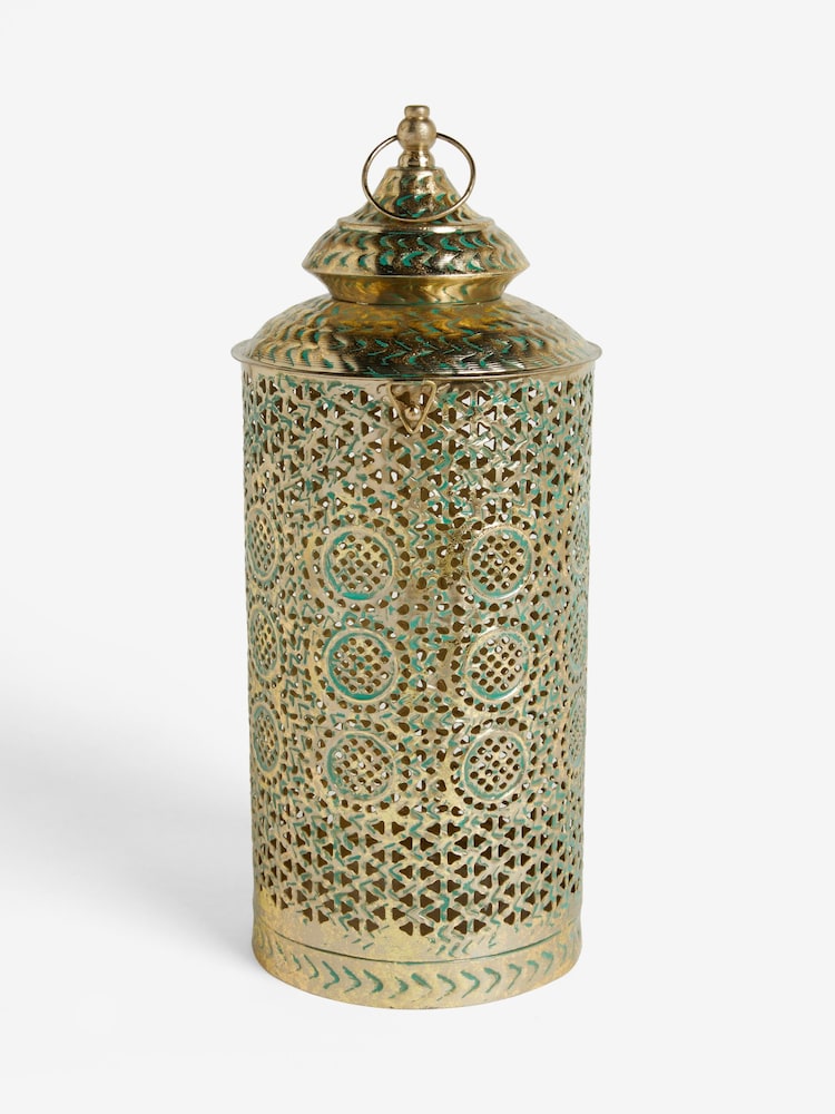Metal Cutout Patterned Lantern - Image 4 of 6