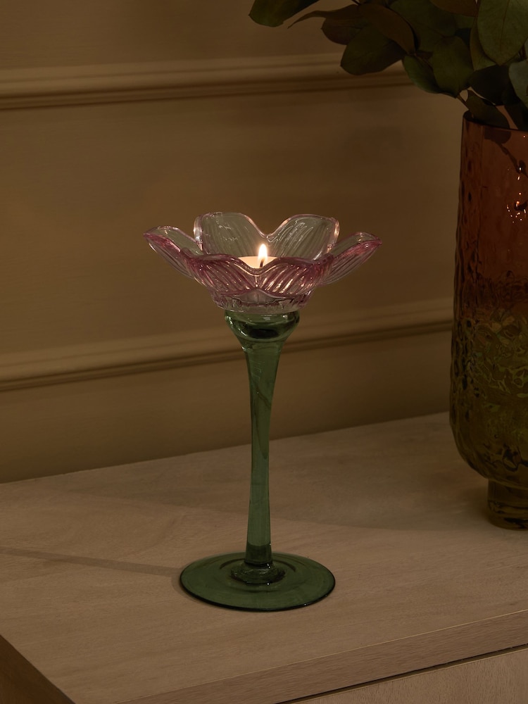 Glass Flower Tea Light Holder - Изображение 2 из 5