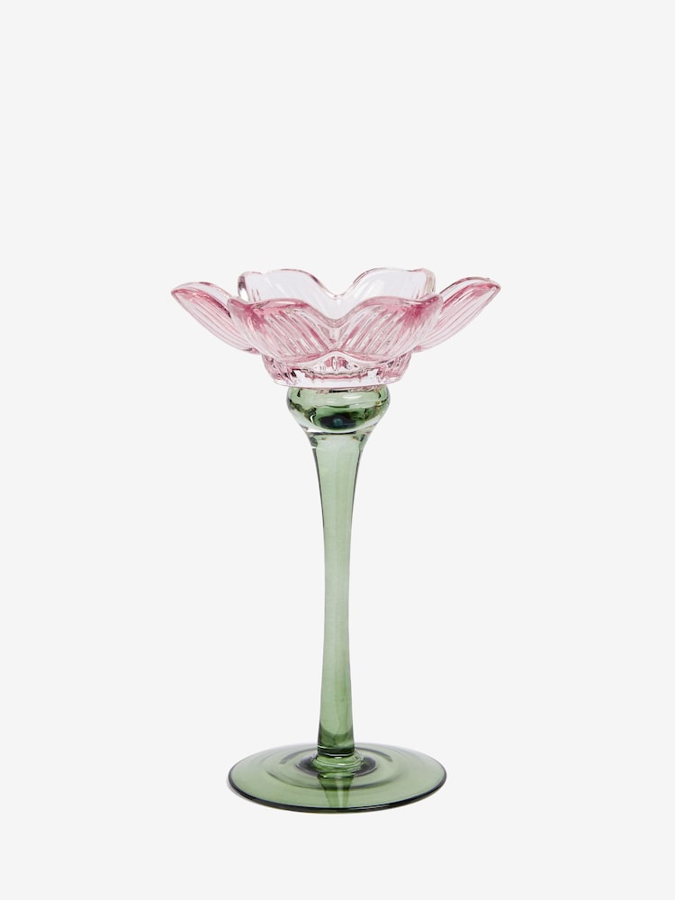 Glass Flower Tea Light Holder - Image 4 of 5