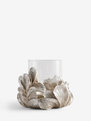 Silver Floral Tea Light Hurricane Candle Holder - Image 4 of 4