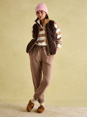 Joules Lilah Chocolate Brown Printed Gilet - Image 3 of 9