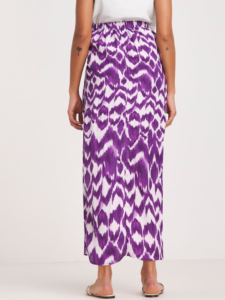JD Williams Purple Printed Wrap Skirt - Image 2 of 4 JD Williams Purple Printed Wrap Skirt - Image 2 of 4