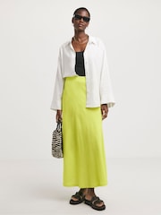 JD Williams Green Satin Slip Skirt - Image 1 of 4