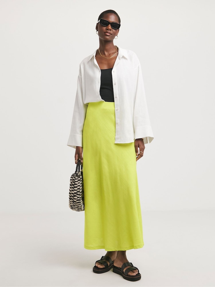JD Williams Green Satin Slip Skirt - Image 1 of 4