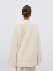 Pretty Lavish Cream Lula Crew Fluffy Yarn Jumper - Image 2 of 4