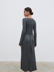 Pretty Lavish Grey Scarlett Tie Knit Dress - Image 3 of 5