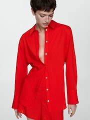 Mango Red Stripe-Patterned Shirt - Image 3 of 6