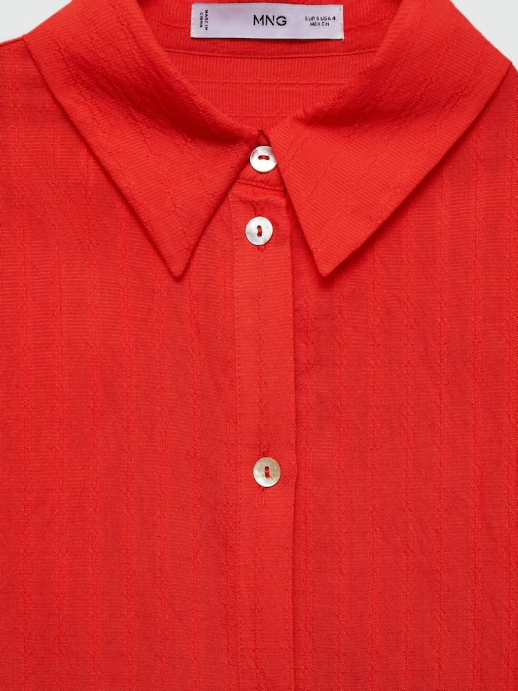 Mango Red Stripe-Patterned Shirt - Image 6 of 6 Mango Red Stripe-Patterned Shirt - Image 6 of 6