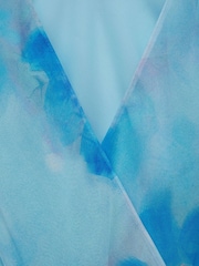 Mango Blue Print Wrap Dress - Image 7 of 7
