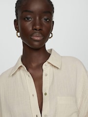 Mango Cream Chest Pocket 100% Cotton Shirt - Image 4 of 7