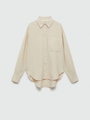 Mango Cream Chest Pocket 100% Cotton Shirt - Image 6 of 7