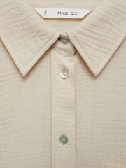 Mango Cream Chest Pocket 100% Cotton Shirt - Image 7 of 7