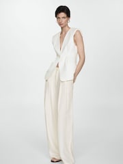 Mango White Darts Lyocell Trousers - Image 1 of 1