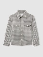 Reiss Blue Logic Dogtooth Twill Overshirt - Image 2 of 4