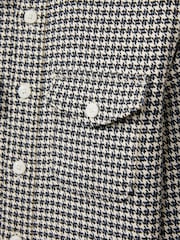 Reiss Blue Logic Dogtooth Twill Overshirt - Image 4 of 4