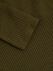 Reiss Khaki Annie Wool Blend Crew Neck Jumper with Cashmere - Image 5 of 5