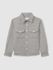 Reiss Blue Logic Dogtooth Twill Overshirt - Image 2 of 4