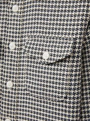Reiss Blue Logic Dogtooth Twill Overshirt - Image 4 of 4