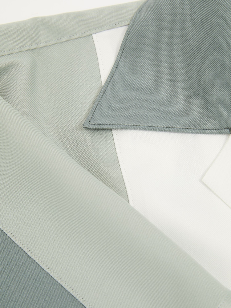 Reiss Green Multi Dalorian Colourblock Cuban Collar Shirt - Image 6 of 6