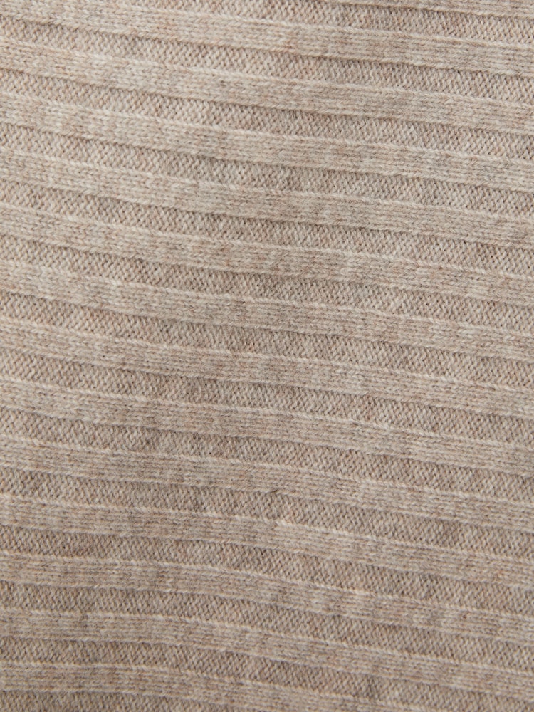 Reiss Neutral Nelly Wool-Cashmere Off-The-Shoulder Draped Jumper - Image 6 of 6
