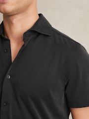 Reiss Black Robbie Modal-Blend Shirt - Image 3 of 5