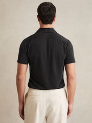 Reiss Black Robbie Modal-Blend Shirt - Image 4 of 5