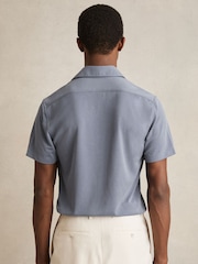 Reiss Airforce Blue Robbie Modal-Blend Shirt - Image 5 of 6