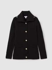 Reiss Cat Wool-Cashmere Spread Collar Cardigan - Image 2 of 5
