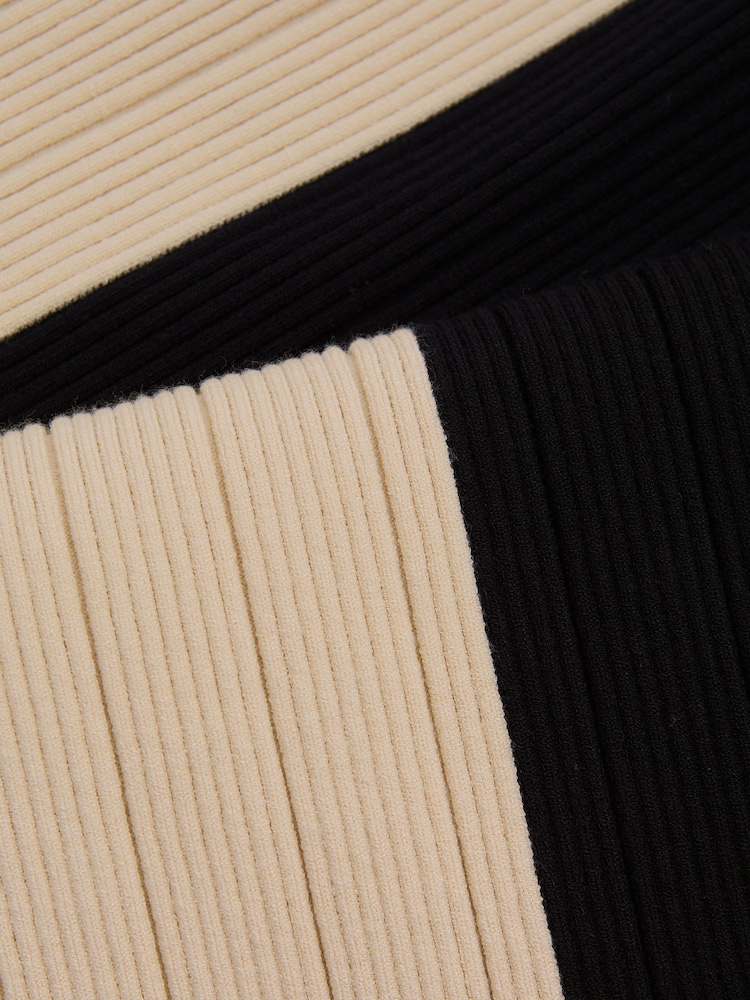 Reiss Jess gebreide asymmetrische midirok met kleurblokken - Image 6 of 6