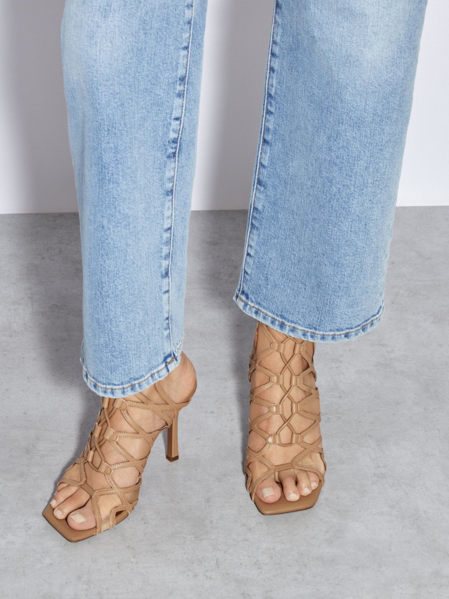 Neutral open toe heels store
