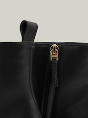 Reiss Black Amy Leather Blocked Heel Ankle Boots - Image 4 of 5
