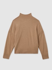 Reiss Camel Alicia Wool Blend Funnel Neck Jumper - Image 2 of 5