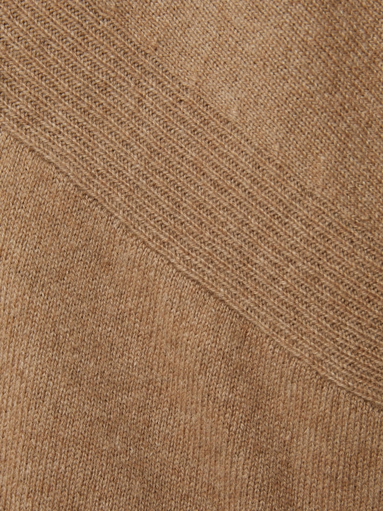 Reiss Camel Alicia Wool Blend Funnel Neck Jumper - Image 5 of 5
