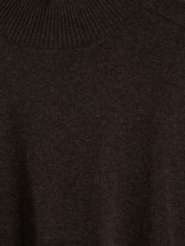 Reiss Chocolate Alicia Wool Blend Funnel Neck Jumper - Image 5 of 5