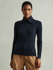 Reiss Winter Ribbed Guler Pulover - Image 1 of 6